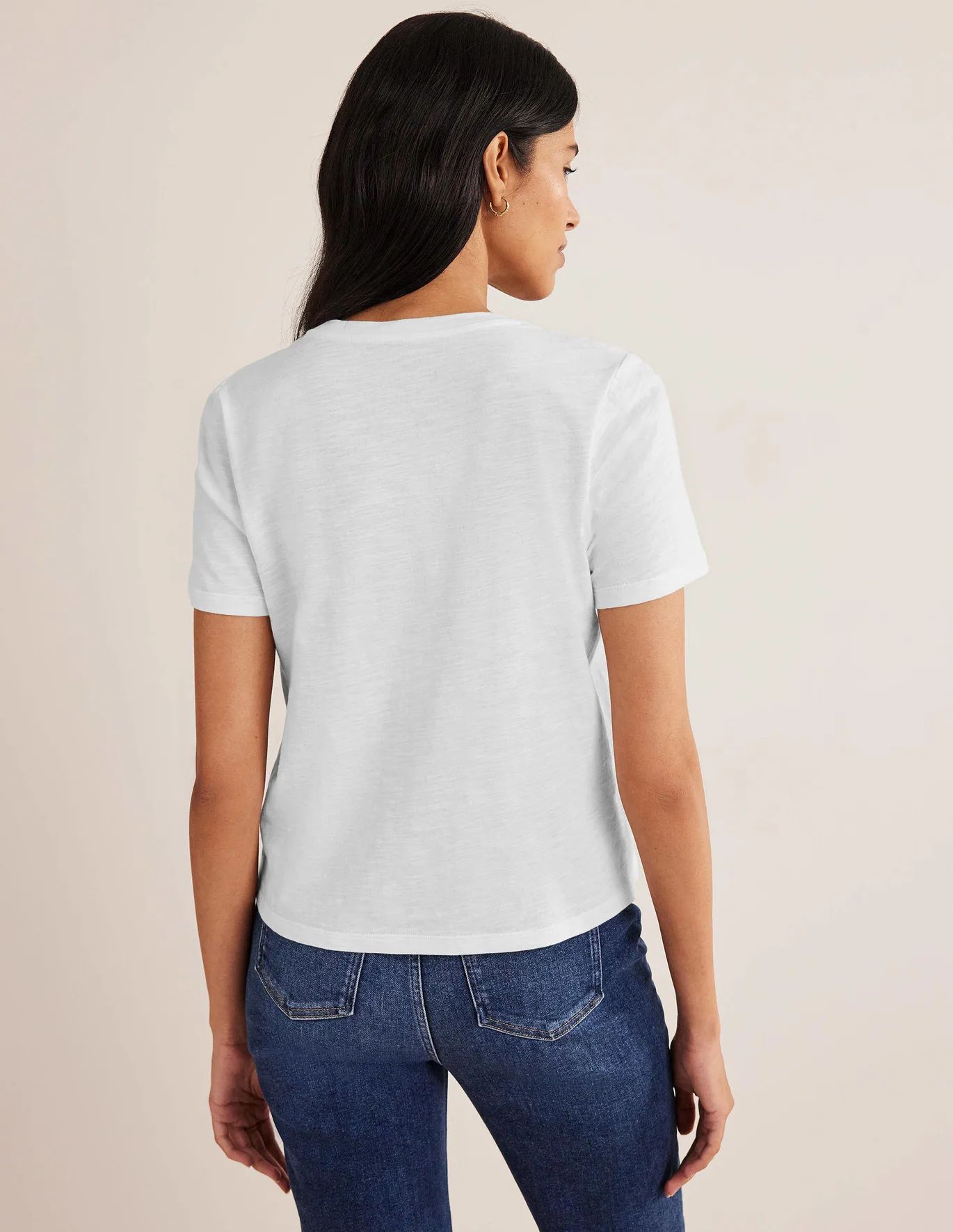 Cotton Crew Neck T-Shirt - White | Boden (US)