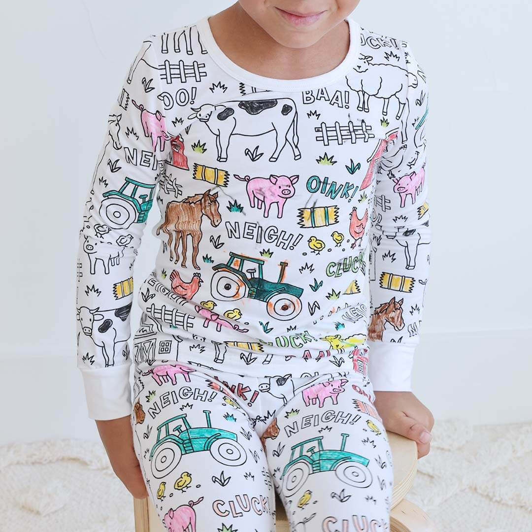 Color Me Pajama™ Two Piece Set | Barnyard Bash | Caden Lane