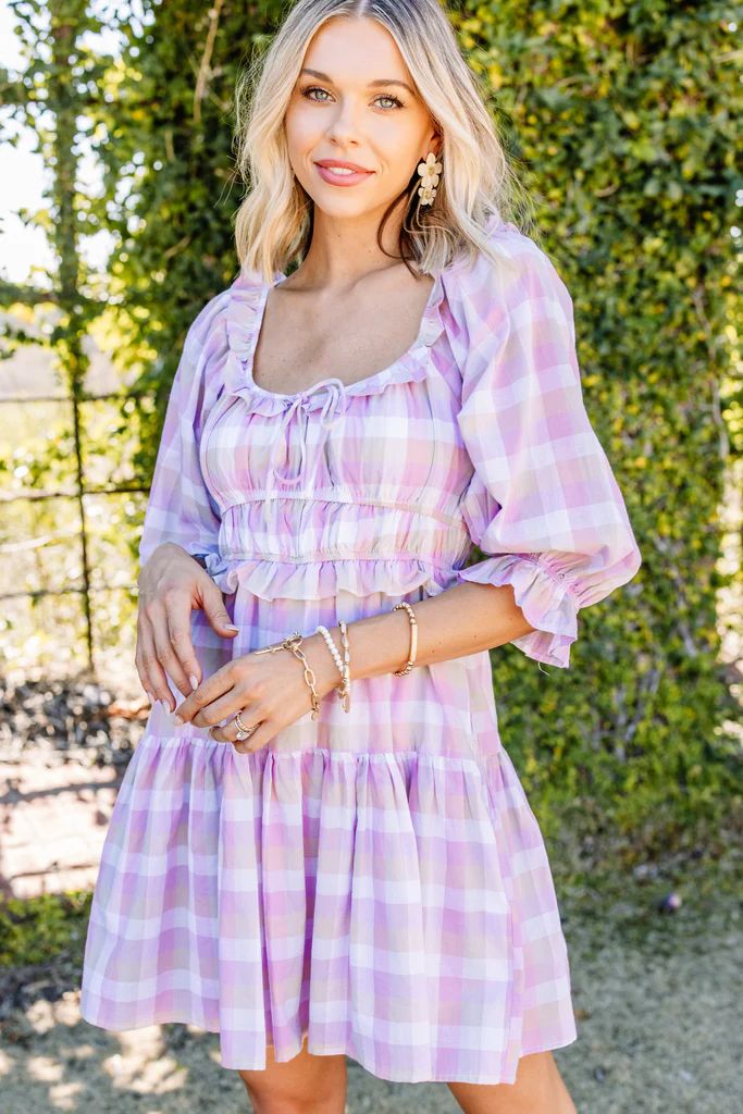 Lost In Love Lavender Purple Gingham Dress | The Mint Julep Boutique