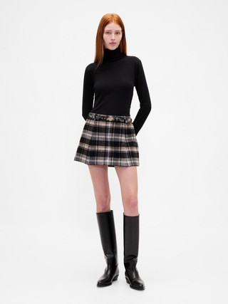 Wool-Blend Pleated Mini Skort | Gap (US)