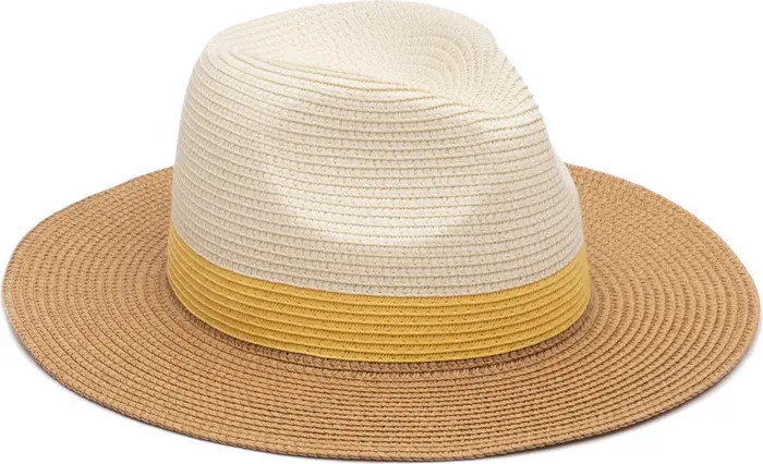 Genie by Eugenia Kim Billie Colorblock Packable Straw Fedora | Nordstrom | Nordstrom