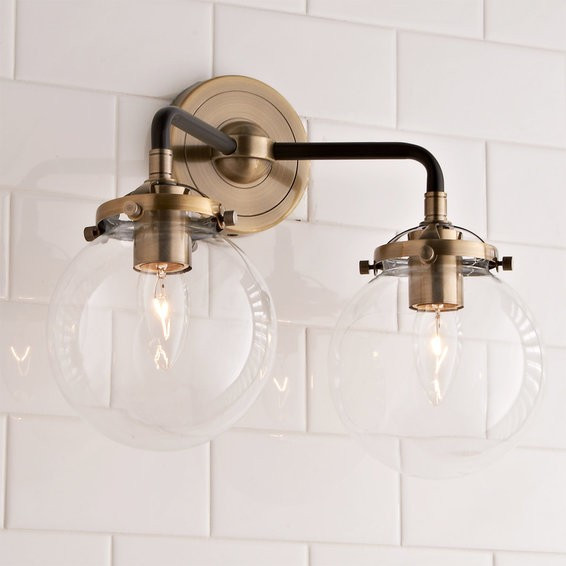 Mod Mix Clear Globe Vanity Light - 2 light | Shades of Light
