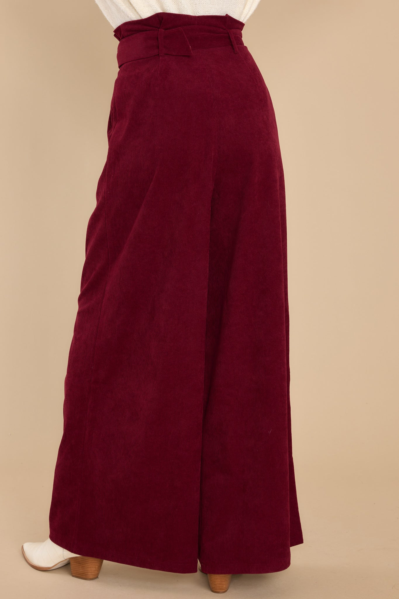 Keeping It Classy Burgundy Corduroy Pants | Red Dress 