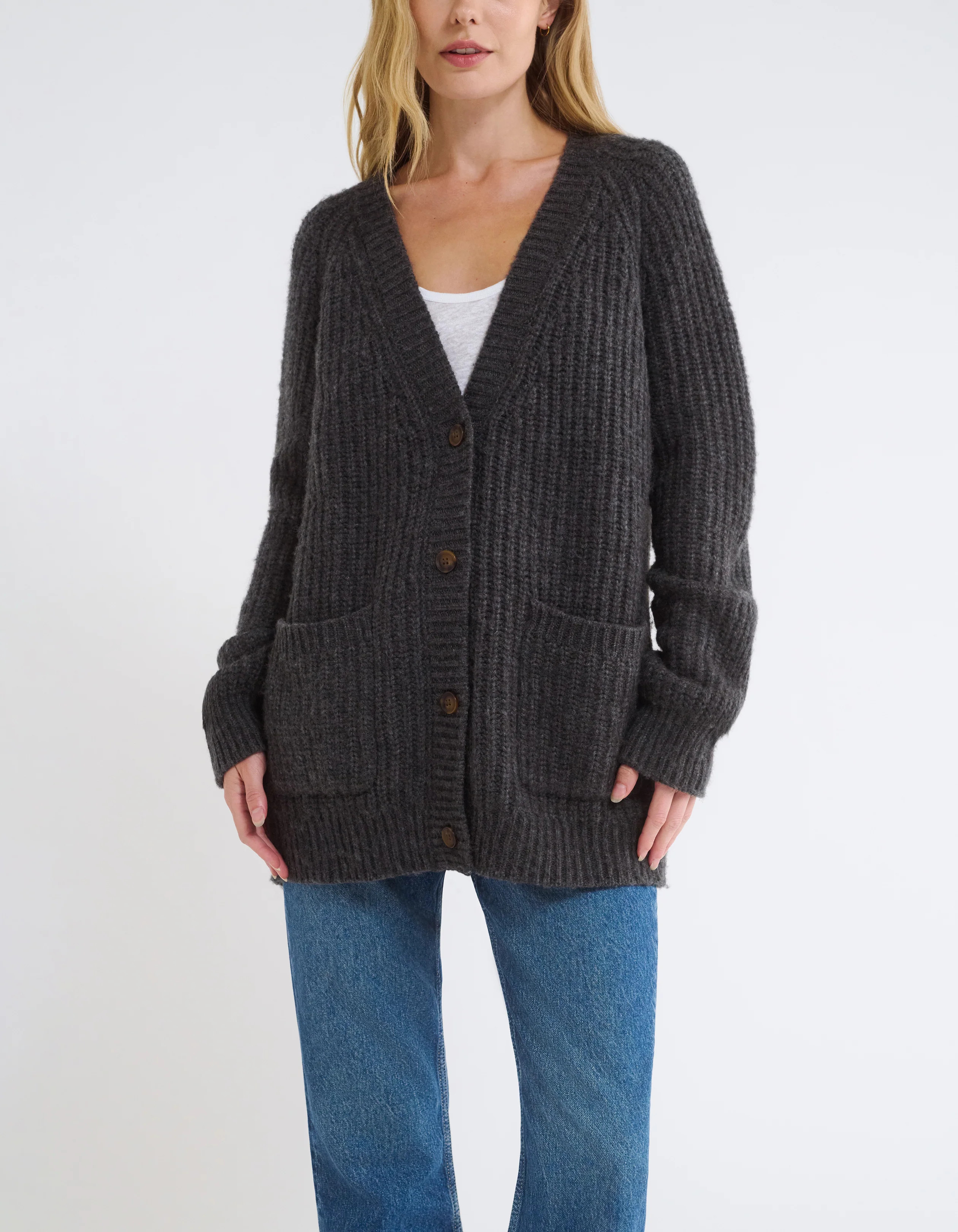 Fisherman Cardigan | Charcoal Heather Gray | Rumored