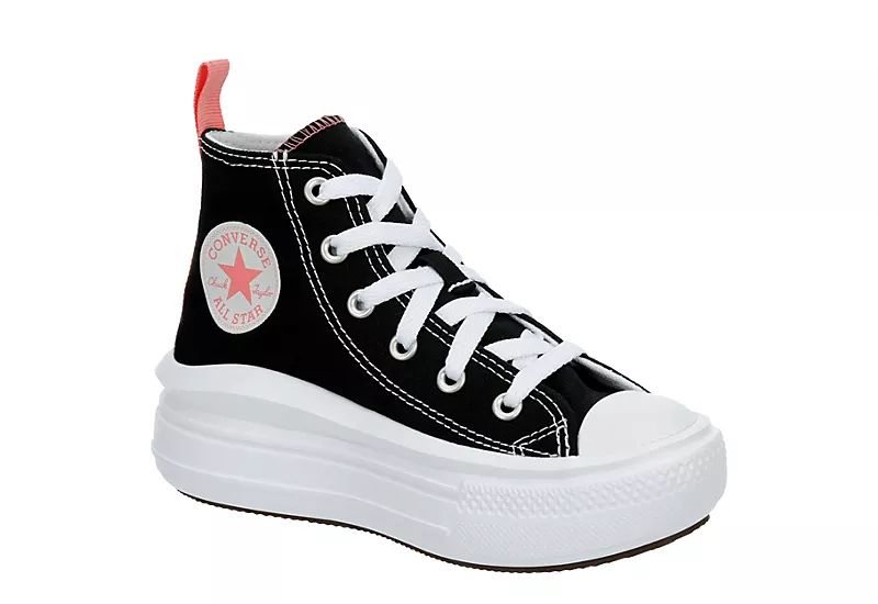 Converse Girls Chuck Taylor All Star Move High Top Sneaker - Black | Rack Room Shoes