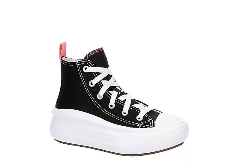 Converse Girls Chuck Taylor All Star Move High Top Sneaker - Black | Rack Room Shoes