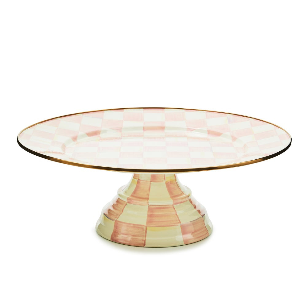 Rosy Check Large Pedestal Platter | MacKenzie-Childs