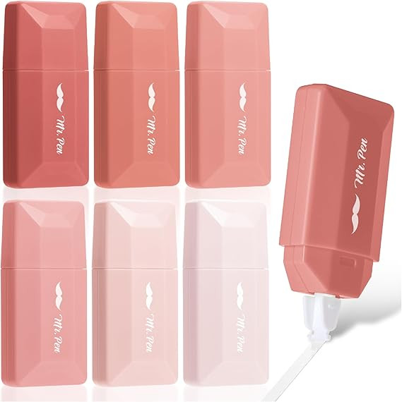 Mr. Pen- Correction Tape, 0.2" x 236", 6 pcs, Mocha Blush, Cute Correction Tape | Amazon (US)