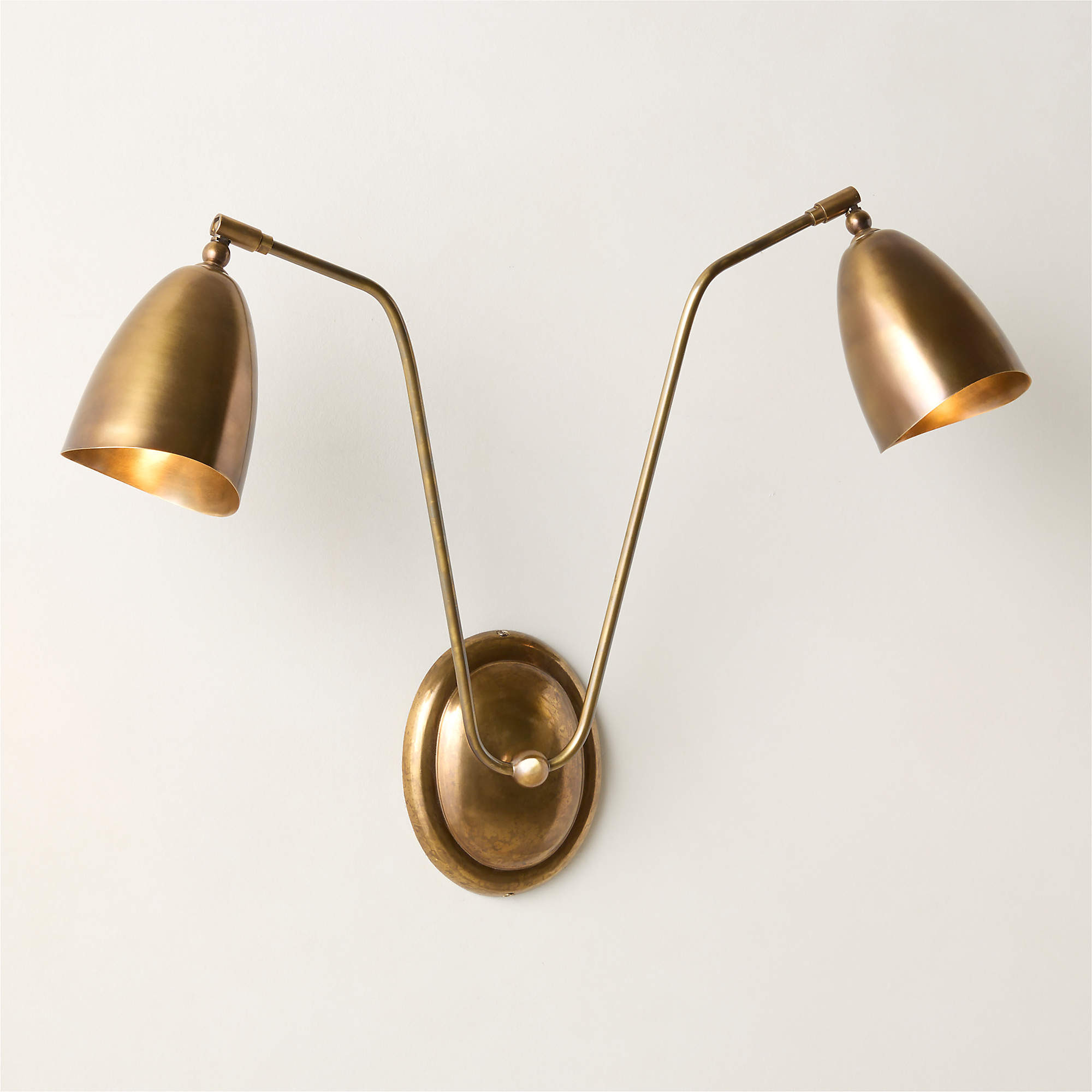 Forna 2-Light Aged Brass Wall Sconce | CB2 | CB2