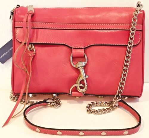 NWT $295 REBECCA MINKOFF LEATHER PINK FULL SIZE MAC CLUTCH SHOULDER CROSSBODY | eBay AU