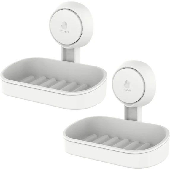 Soap Dish Holder for Shower Suction Cup Wall Mounted Self Draining NO-Drilling Removable Bar Soap... | Walmart (US)