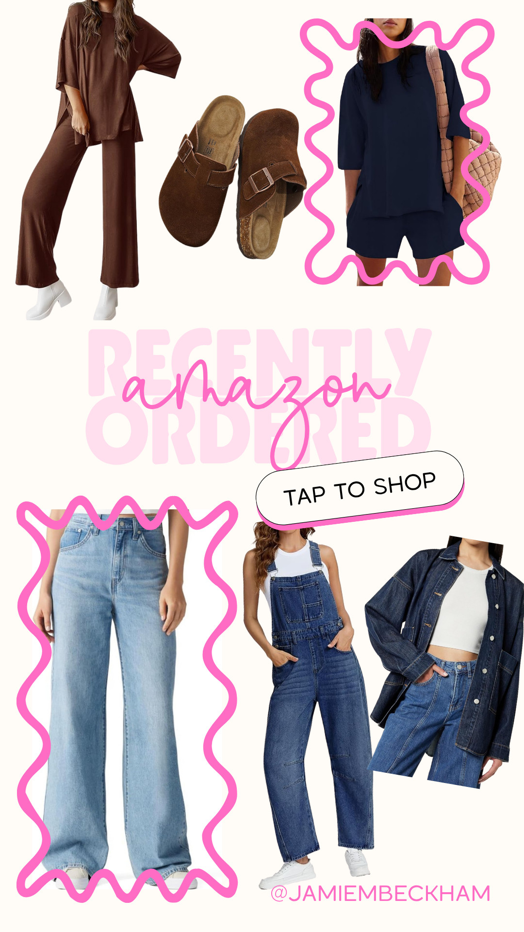 New amazon fall fashion | Barrel denim overalls, cinched viral Levi's, comfy matching sets, and brown clogs!  

 