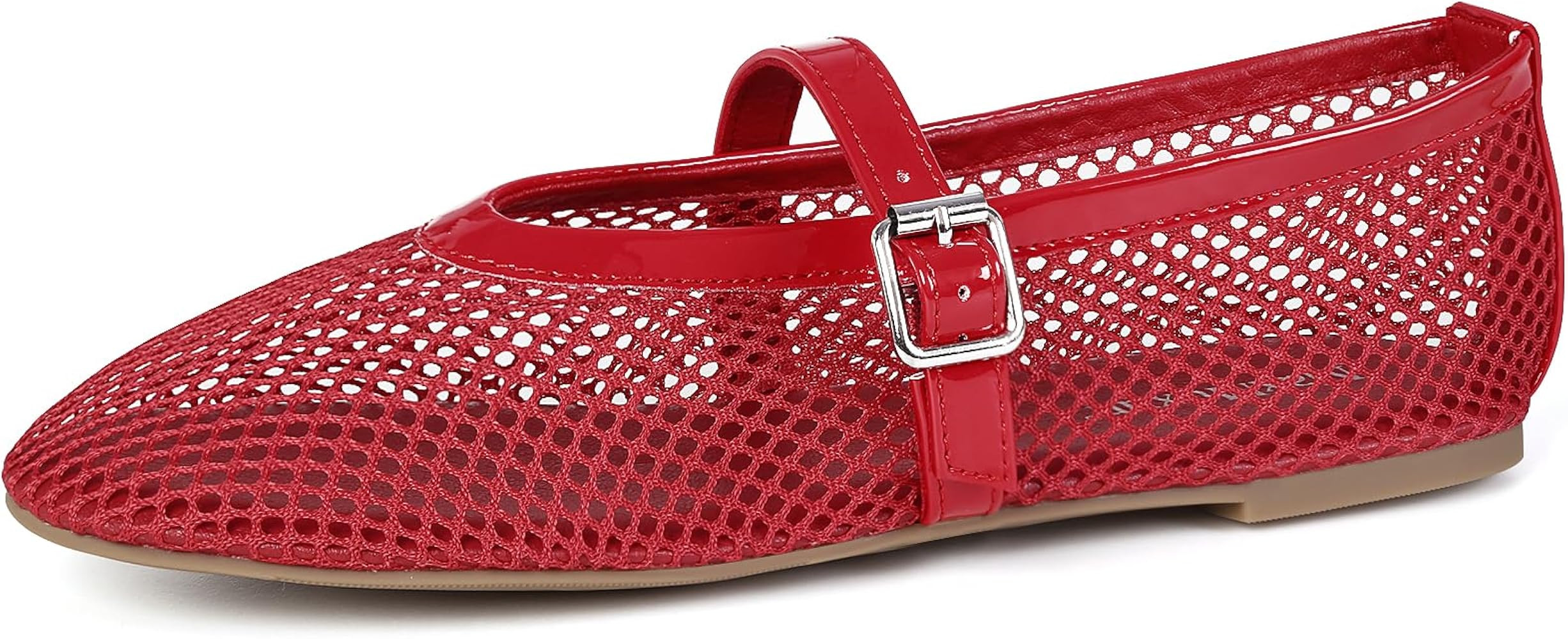 MaxMuxun Women's Flats Mesh Ballet Flats Round Toe Buckle Strap Comfortable Causal Dress Flats Sh... | Amazon (US)