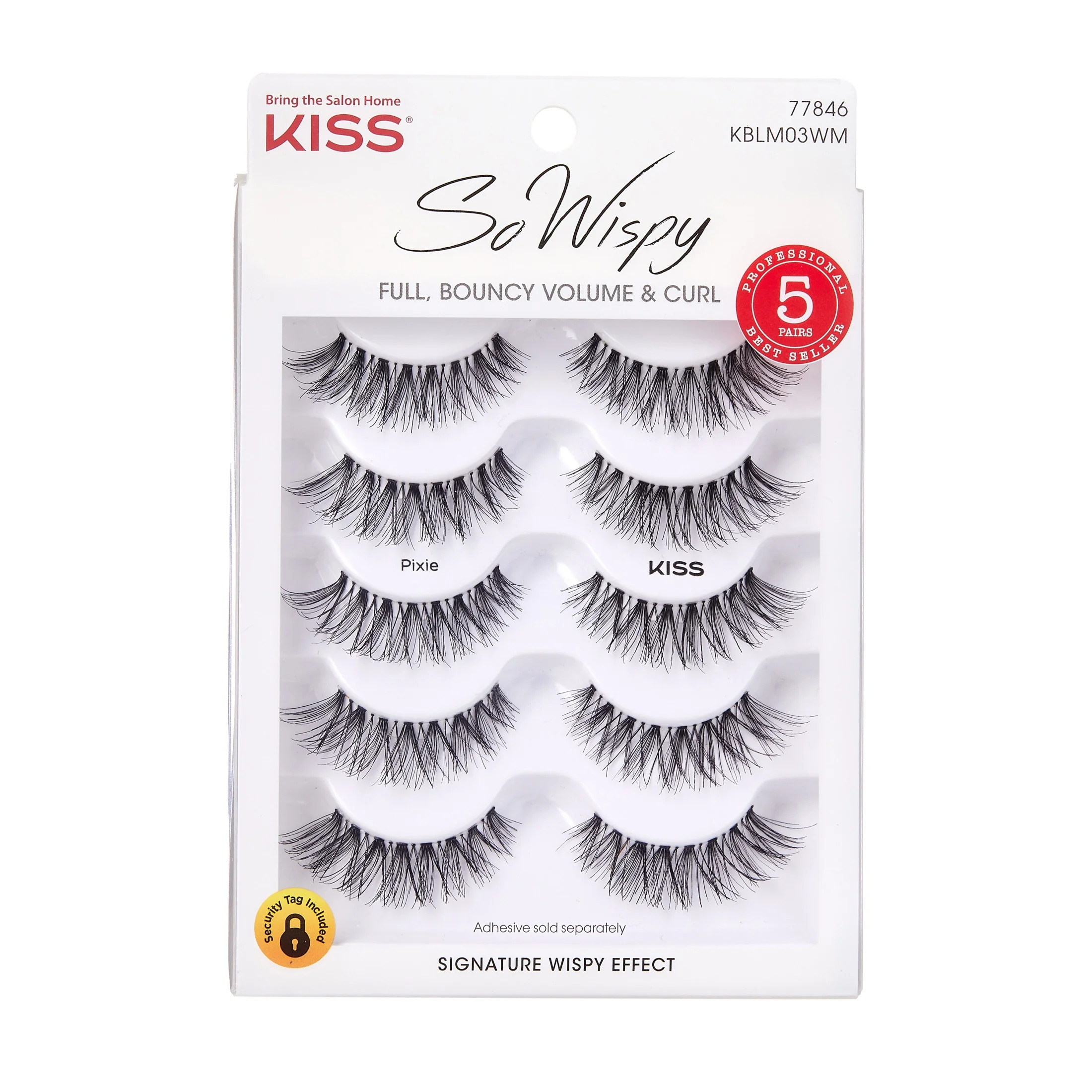KISS So Wispy False Eyelashes  Multipack, Style 'Pixie', 5 Pairs Strip Lashes | Walmart (US)