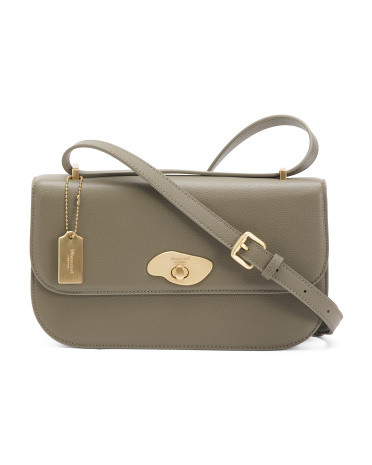Leather Pebble Clasp Shoulder Bag | TJ Maxx