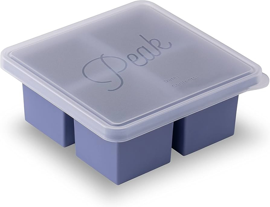 W&P Cup Cubes Silicone Freezer Tray with Lid, Blue, Makes 4 Perfect 1-Cup Portions, Freeze & Stor... | Amazon (US)