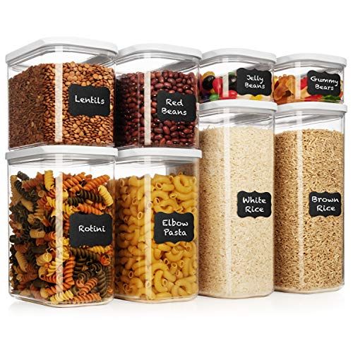 Shazo Airtight Container Set for Food Storage - 8 Piece Set + BONUS 18 Labels - Strong Heavy Duty Pl | Amazon (US)