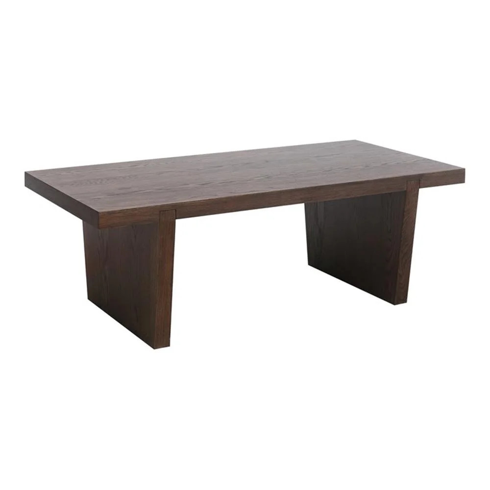 Modern Minimalist Wood Coffee Table with Smoked Oak Stain | Walmart (US)