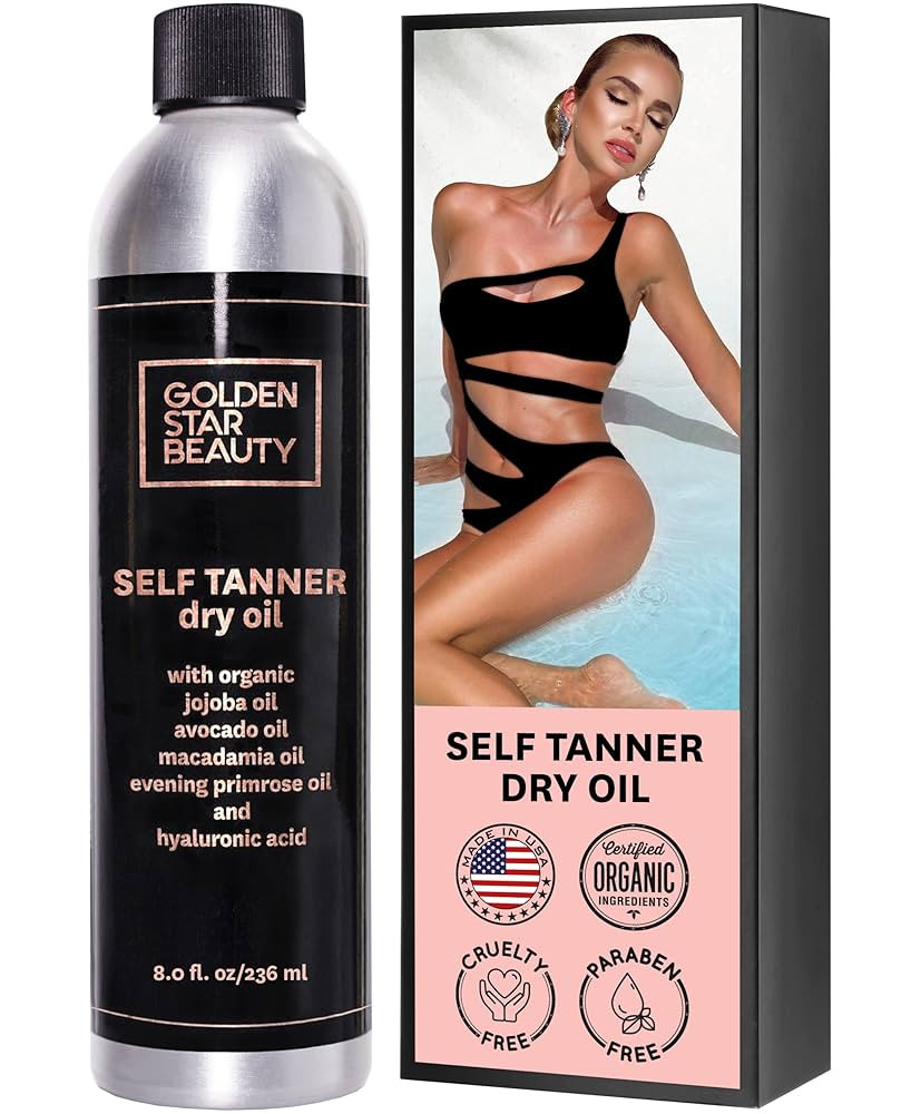Self Tanner Oil - Natural Sunless Tanning Spray w/Hyaluronic Acid and Organic Oils, Clear Gradual... | Amazon (US)