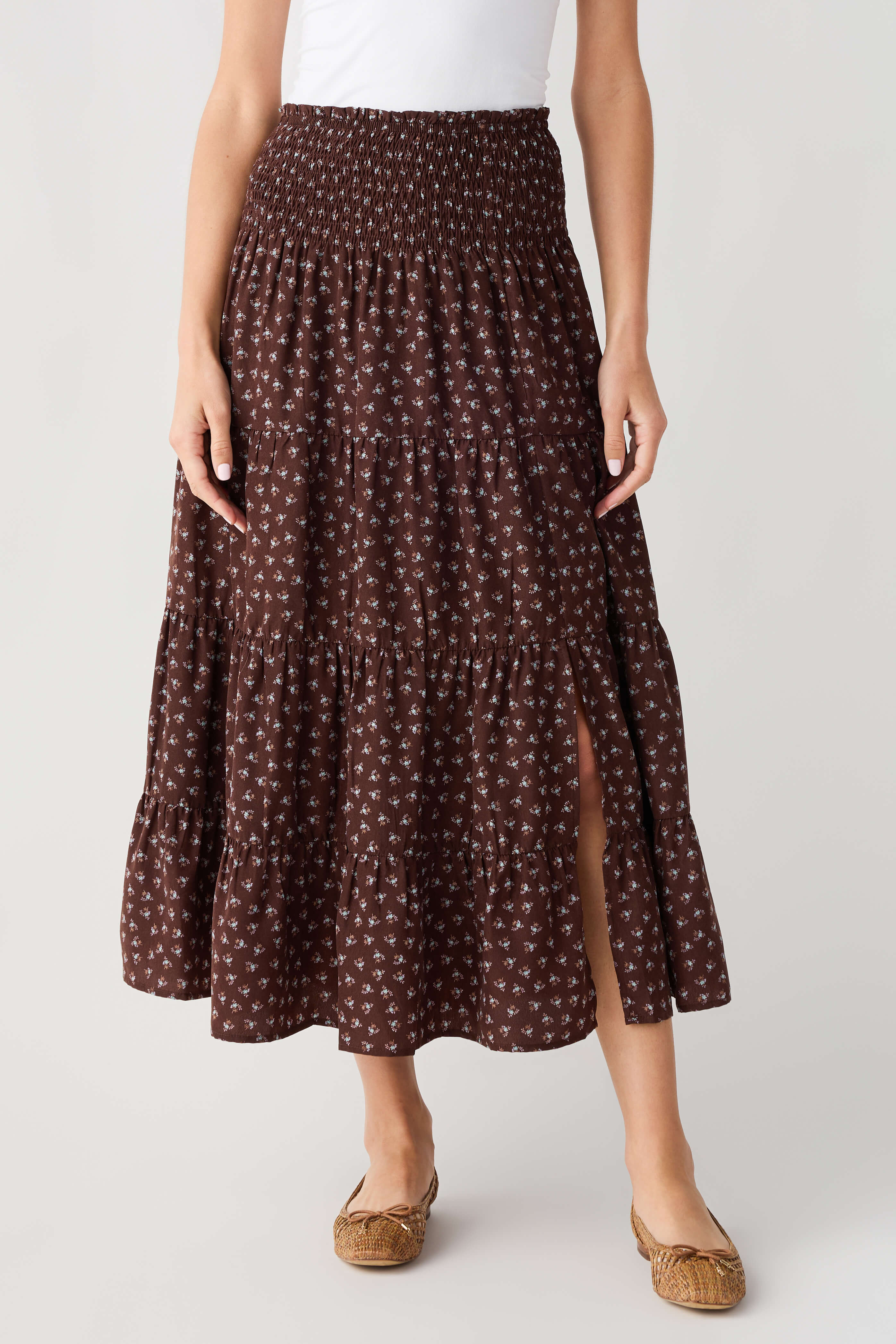 Wishlist Floral Smocked Waist Maxi Skirt | Social Threads