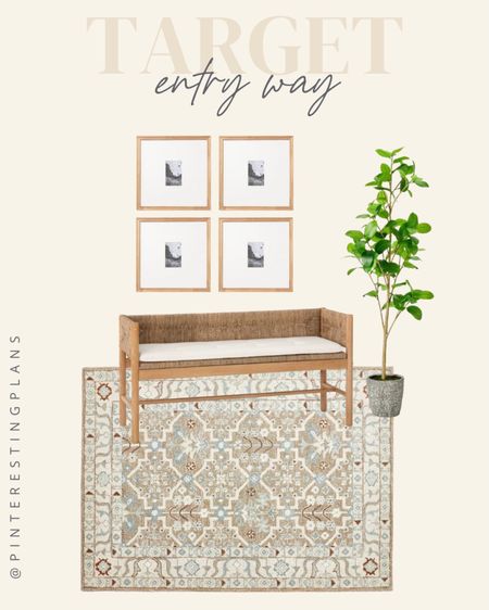 Neutral entry way look. I LOVE this bench. It reminds me of a Serena and Lily! This rug adds a little pop of color, great as we move into spring! 

Entryway, bench, gallery wall, frames 

#LTKstyletip #LTKhome