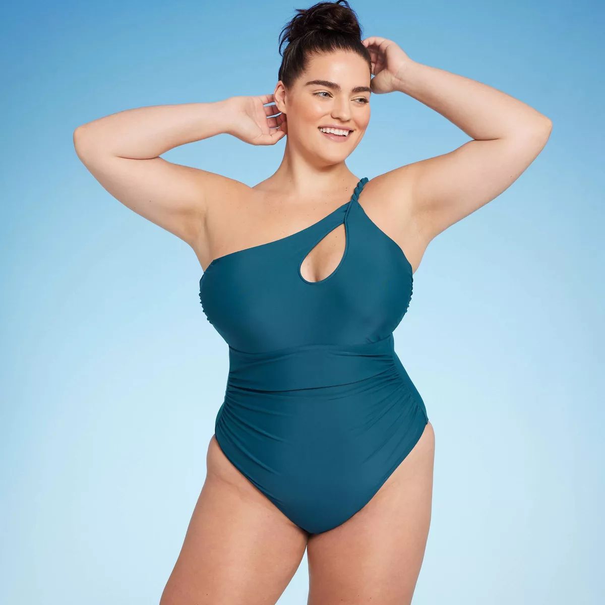 Women's One Shoulder Twist One Piece Swimsuit - Shade & Shore™ | Target
