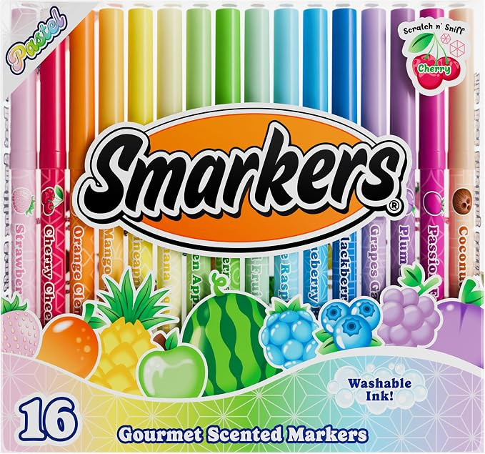 Pastel Smarkers - Washable Patented Gourmet Scented Pastel Markers, Assorted Colors, Standard Poi... | Amazon (US)