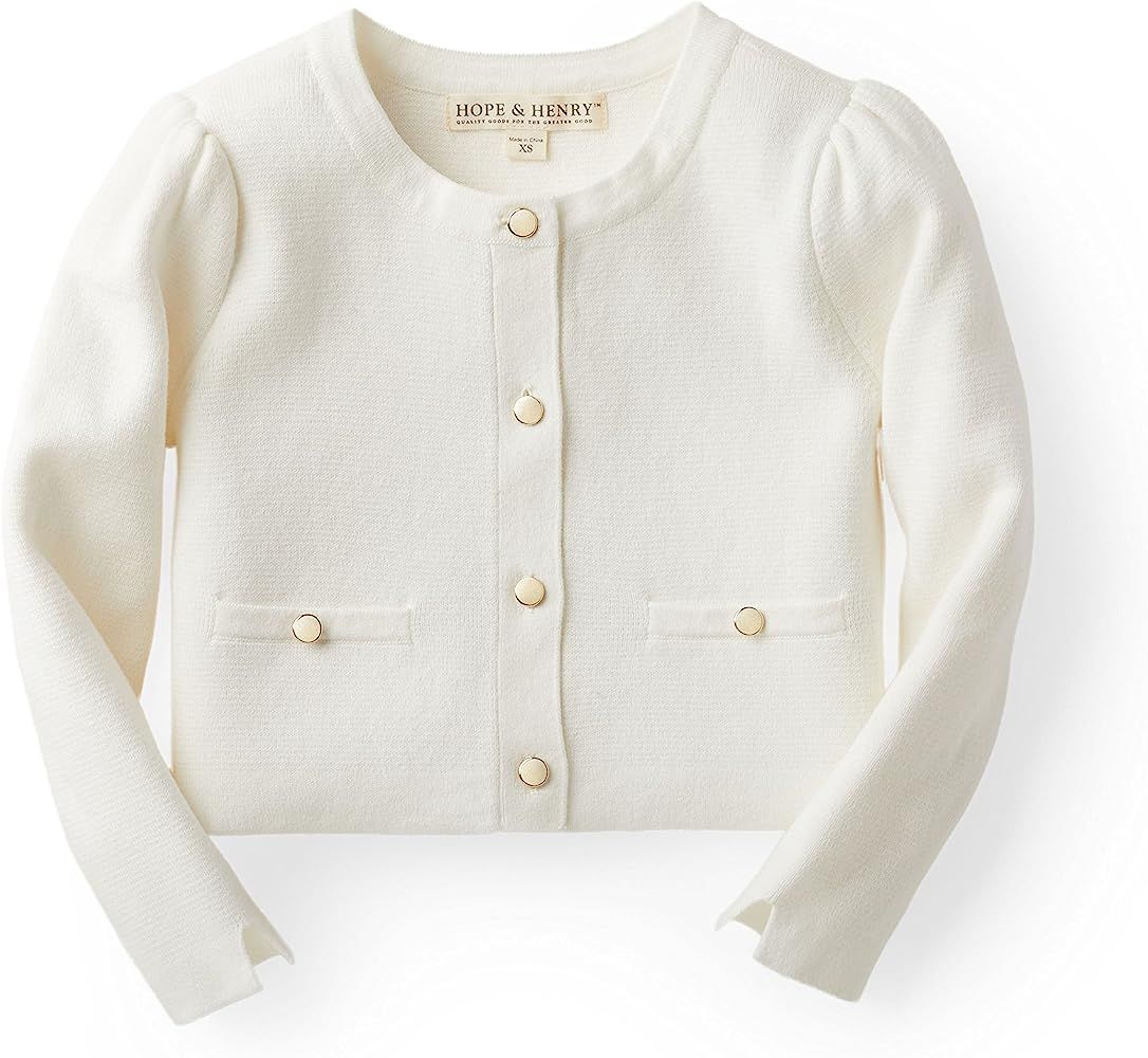 Hope & Henry Girls' Milano Stitch Cardigan Sweater | Amazon (US)