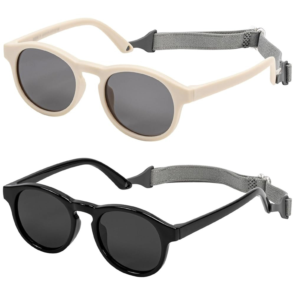 Baby Sunglasses, 2Pack Toddler Sunglasses with Strap for 3-24M, Polarized Infant Sunglasses 0-2 Y... | Amazon (CA)