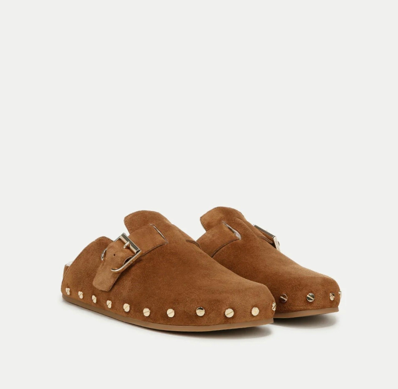 Carmel tan suede clogs 