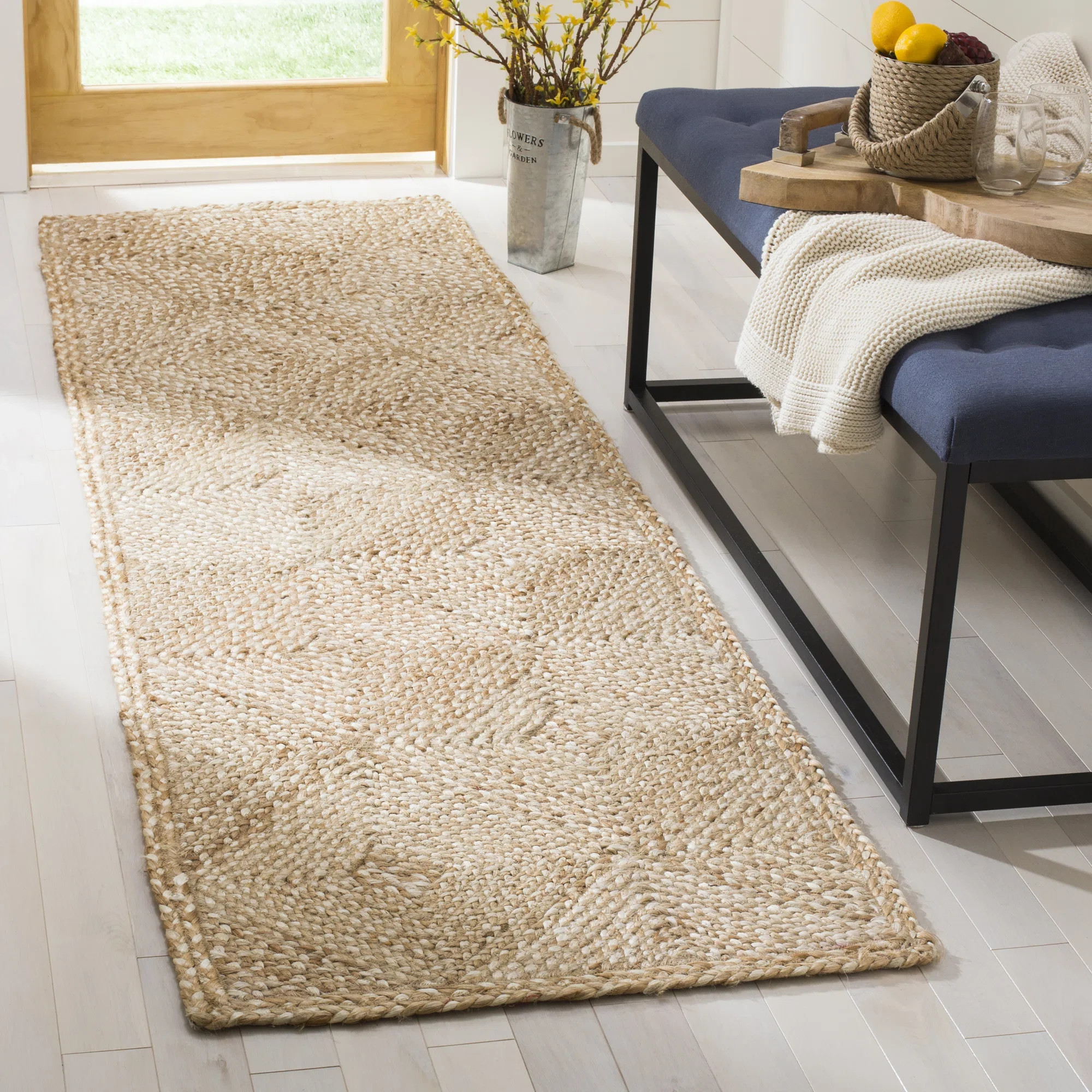 Abrahams Natural Fiber Hand Woven Jute Geometric Rug | Wayfair North America