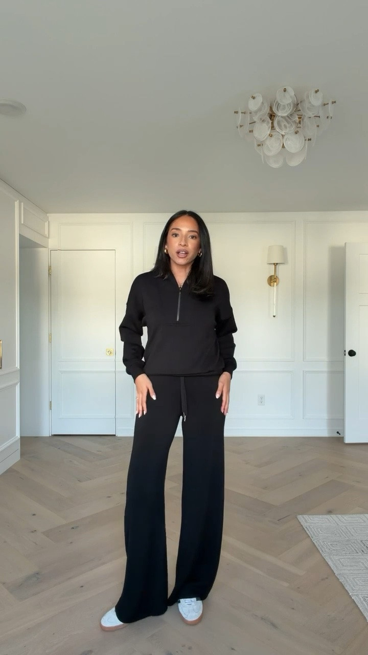Use code NENAXSPANX to save 15% off your first spanx order!! The most comfortable, lightweight and buttery soft material! Wearing size S half zip and size S tall wide leg pants 

fall outfit, fall fashion, work from home outfit, autumn outfits , airport outfit, travel outfit, errands outfit, casual outfit, mom outfit, postpartum outfit, loungewear, matching set

#LTKSeasonal #LTKTravel