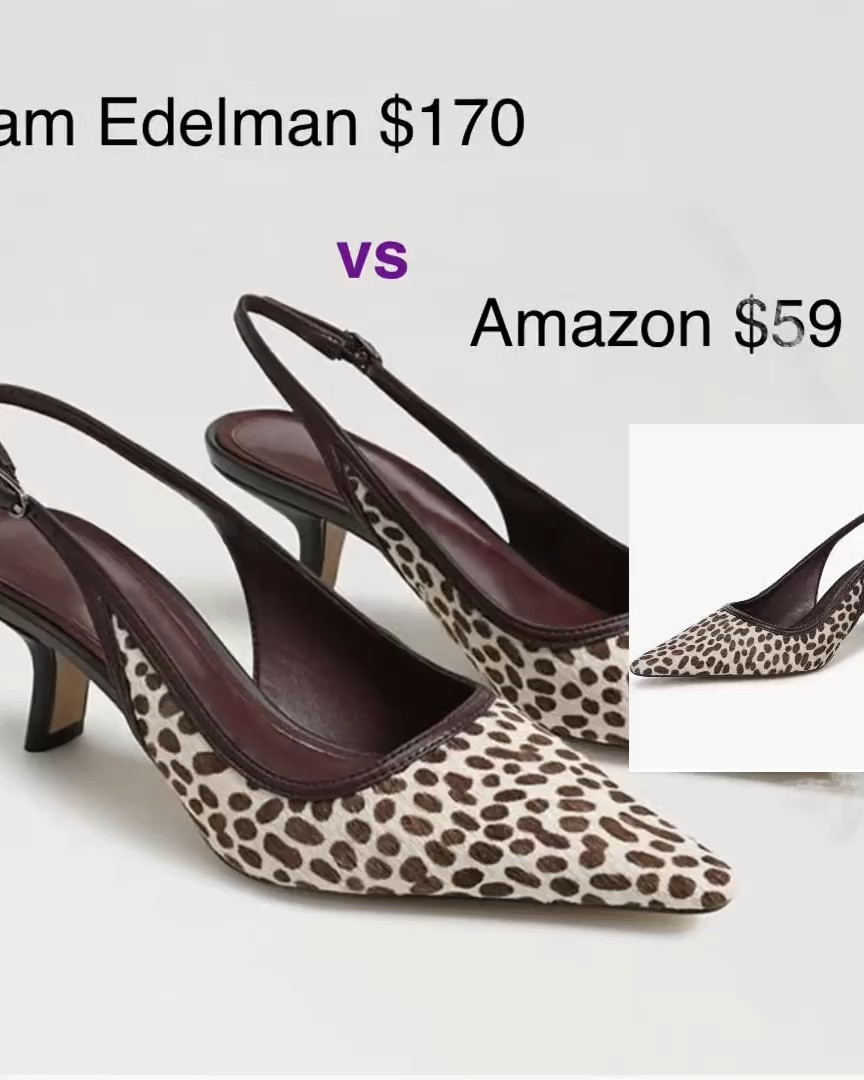 These two could pass for sisters 👀😍 The Sam Edelman is $170, but my Amazon dupe is just $59 — and honestly, which is which? Same pointed toe, same leopard vibe, same classy energy for a fraction of the price. Comfort is king at any age, and so is your bank account! ✨ Which one would you pick? Always be confident! 💋 #dupefinds #amazondupes #amazonfinds #fashiondupe #over50style LTKdayinmylife LTKootd LTKOver40 come check my Amazon store. I’m still not approved here.

#LTKootd #LTKOver40 #LTKvlog