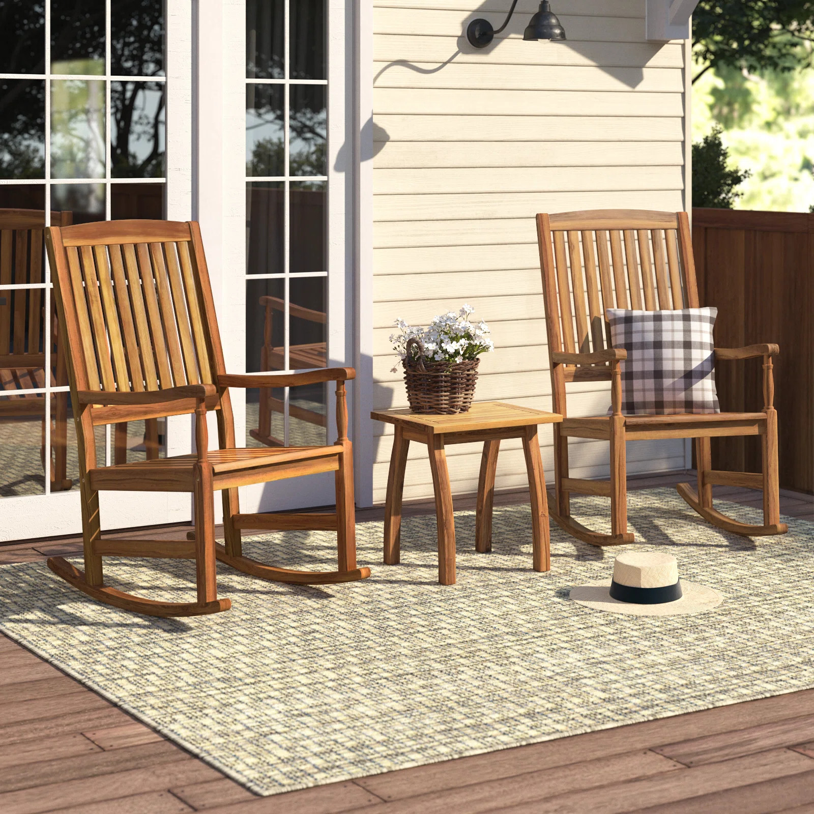 Laurel Foundry Modern Farmhouse® Cheney Solid Wood 2 - Person Seating Group & Reviews | Wayfair | Wayfair North America