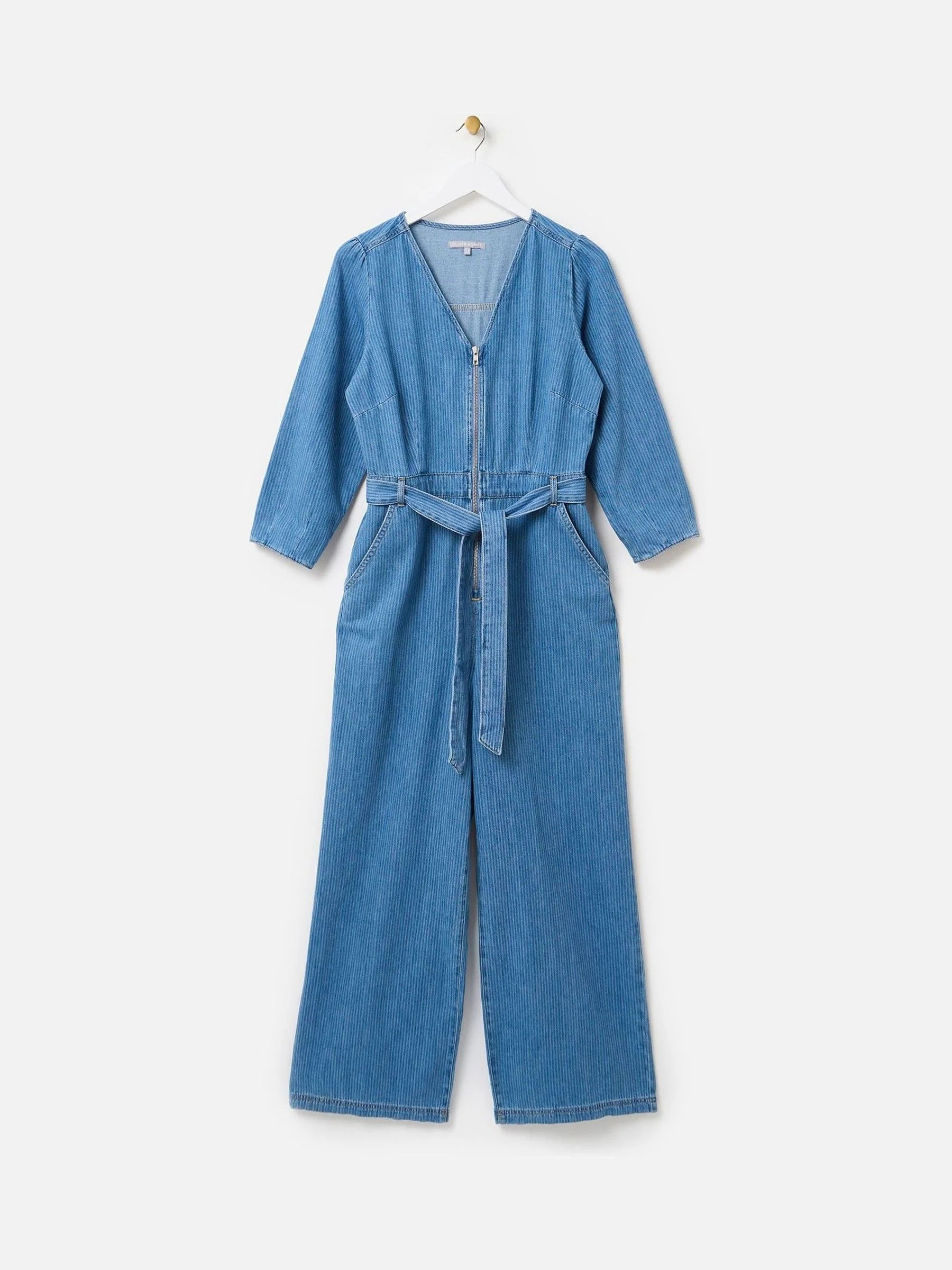 Oliver Bonas Gestreifter Jumpsuit aus 100% Baumwolle mit ReißverschlussEU 36 (UK 8) | Next EU