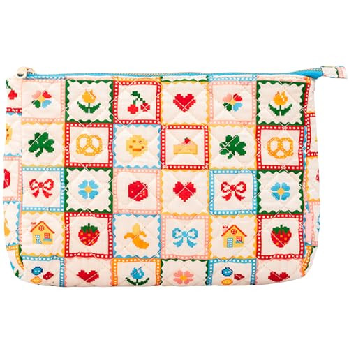 ban.do Quilted Pen and Pencil Case for Adults, Small Zipper Pouch for Office and Art Supplies, Travel Toiletries, Makeup, Quilt | Amazon (US)