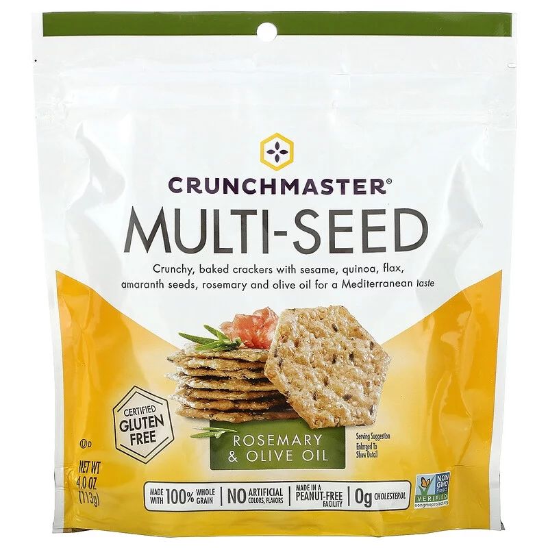 Crunchmaster, Multi-Seed Cracker, Rosemary & Olive Oil, 4 oz Pack of 3 - Walmart.com | Walmart (US)