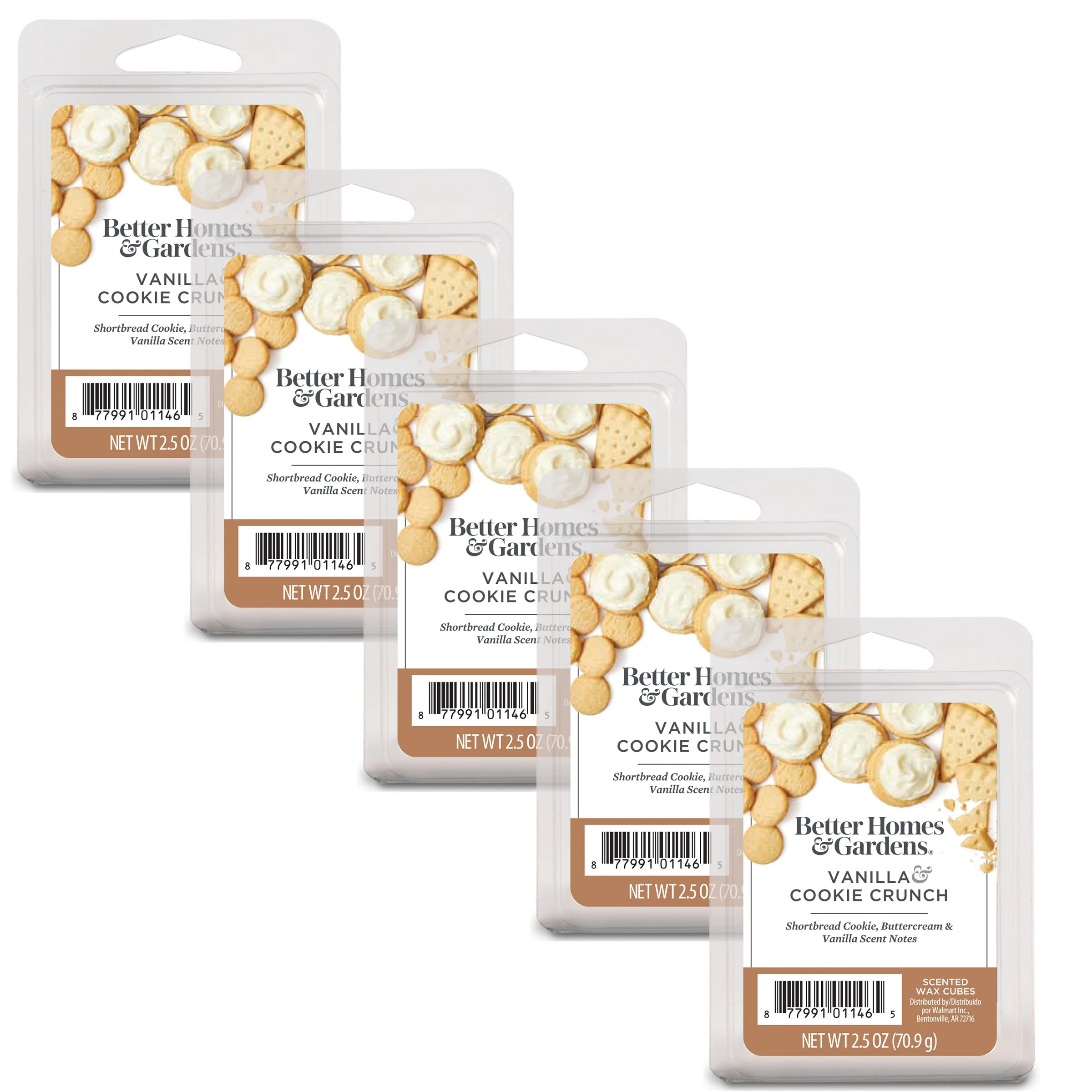 Vanilla Cookie Crunch Scented Wax Melts, Better Homes & Gardens, 2.5 oz (5-Pack) | Walmart (US)