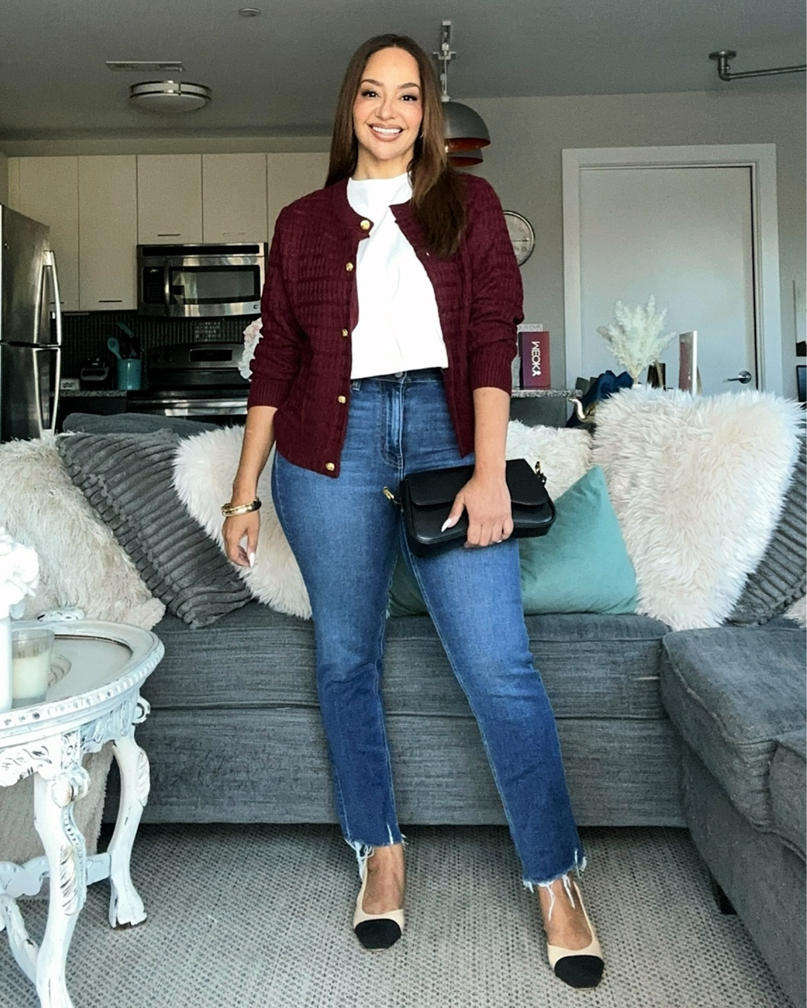 Fall Outfit Idea! 🤎🍁

Sizing ⬇️

5’3 
155 lbs
Size 8 
Bust: 34DDD/36DD
Waist: 28”
Hips: 43”
Wearing Size M in the cardigan and tshirt and an 8 in the ankle jeans 

fall outfits, casual outfits, size 8, size 8 fashion, fall outfit idea, fall outfit Inspo, jeans, cardigan, teacher outfit, teacher outfits 

#LTKWorkwear #LTKStyleTip #LTKFindsUnder50