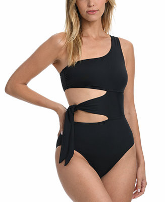 Women's Island Goddess One-Shoulder Tummy-Control One-Piece Swimsuit | Macys (US)