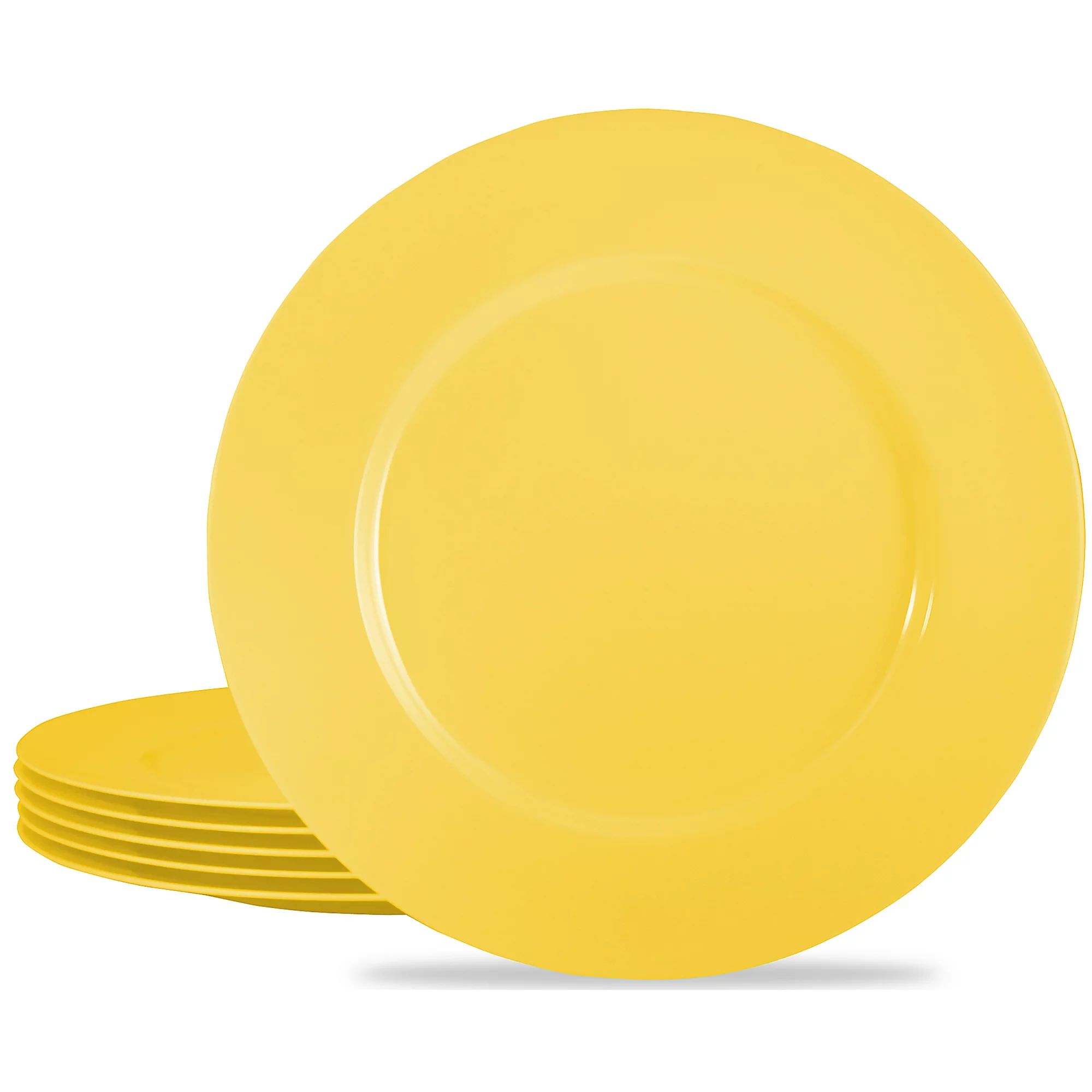 Calypso Basics, 6pc Melamine Dinner Plate Set, Lemon | Walmart (US)