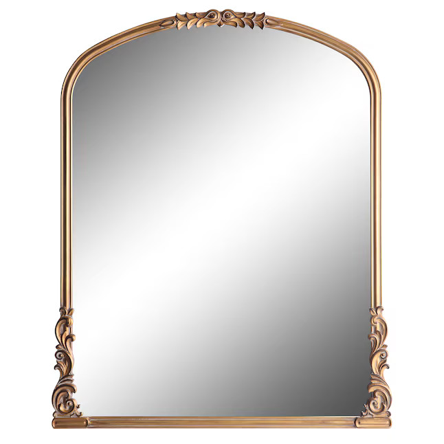 allen + roth 28.4-in W x 35.0-in H Arch Gold Framed Wall Mirror | Lowe's