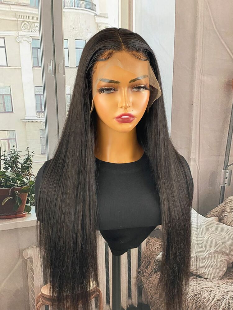 13*4 Lace Front 150% lange glatte Echthaarperücke | SHEIN