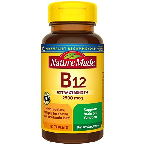 Nature Made Extra Strength Vitamin B12 2500 mcg, Dietary Supplement for Energy Metabolism Support... | Amazon (US)