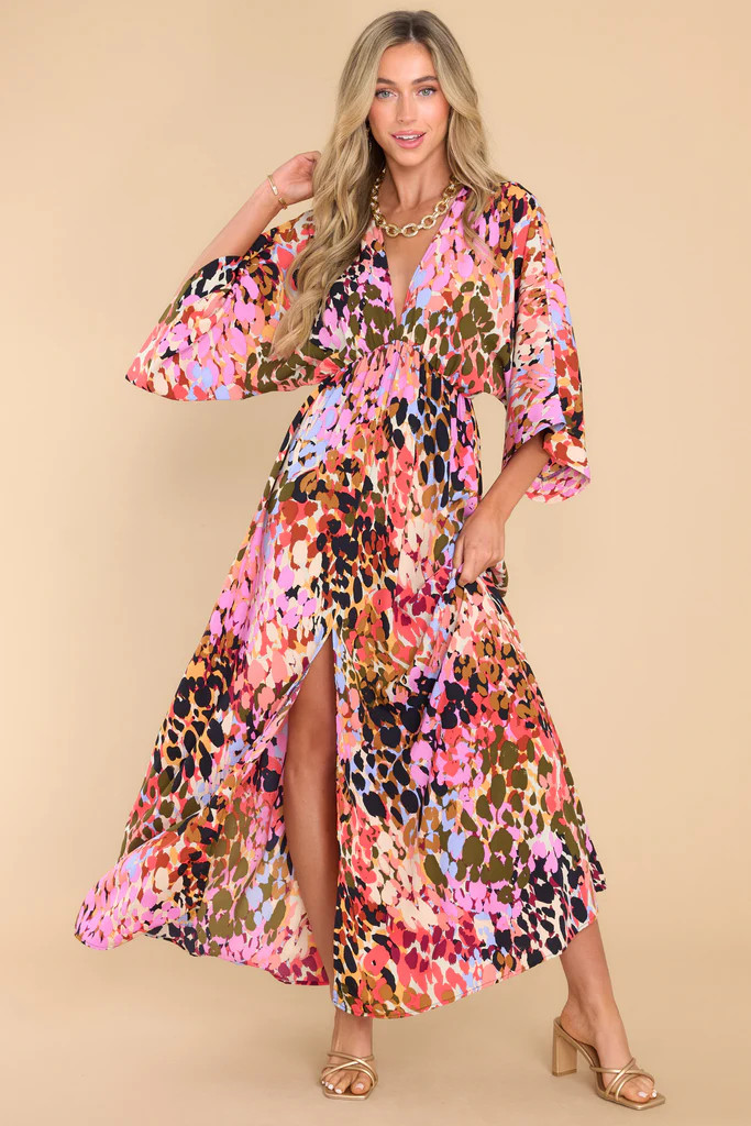 Into The Action Multi Print Dress | Red Dress 