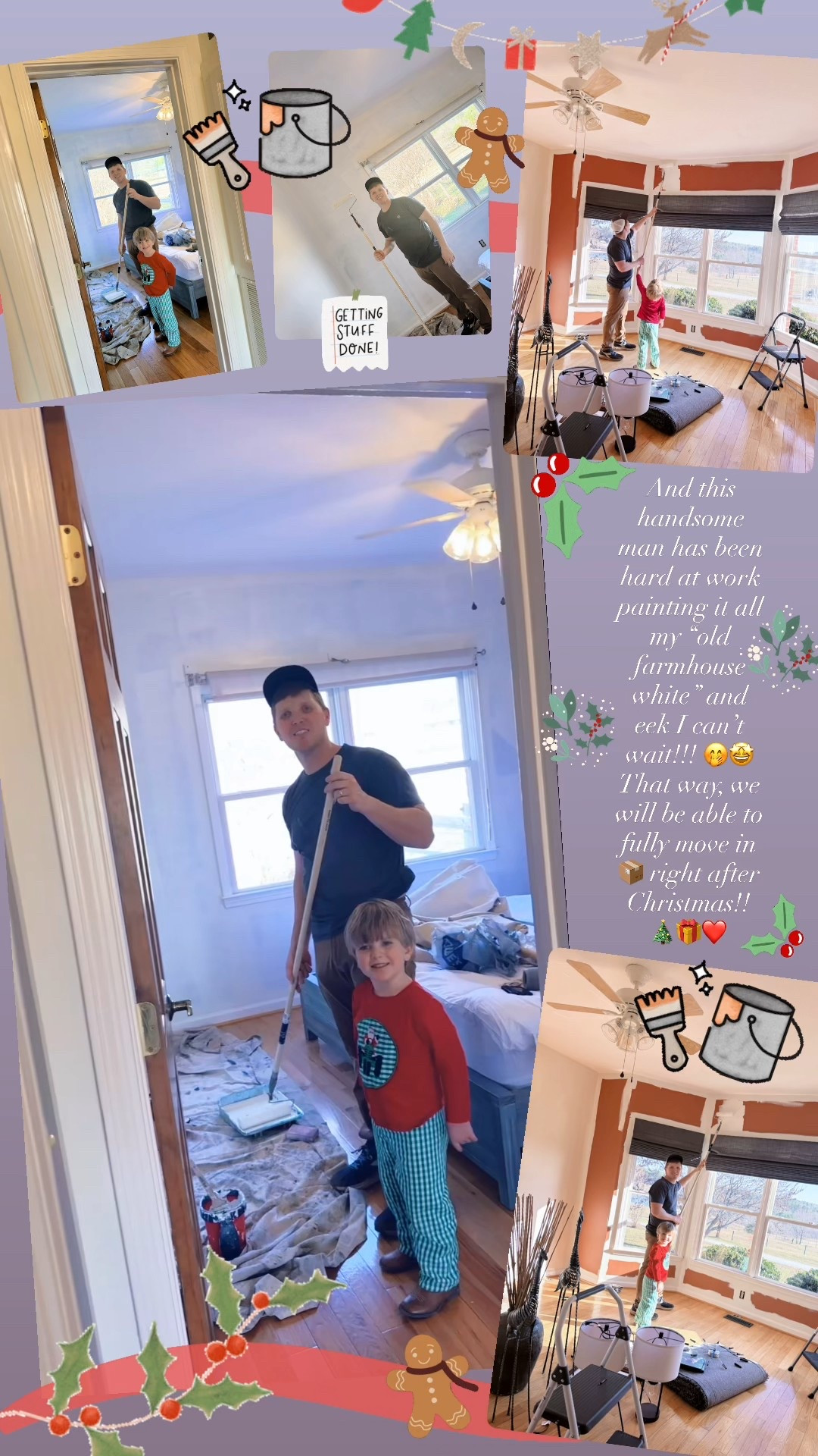 And this handsome man has been hard at work painting it all my “old farmhouse white” and eek I can’t wait!!! 🤭🤩 That way, we will be able to fully move in 📦 right after Christmas!! 🎄🎁❤️