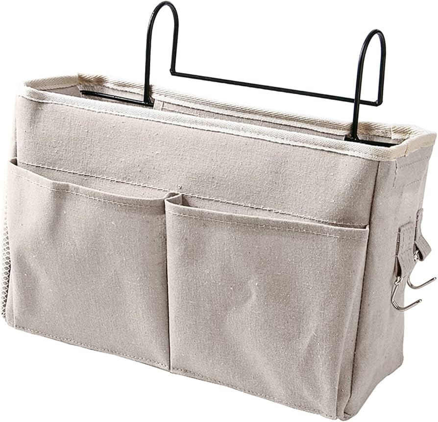 Keenso Bedside Hanging Bag, Bedside Storage Basket Made of Cotton and Linen, Wide Application Des... | Amazon (US)