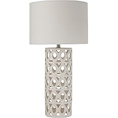Amazon Brand – Stone & Beam Ceramic Geometric Cut-Out Table Desk Lamp With LED Light Bulb, 22"H... | Amazon (US)