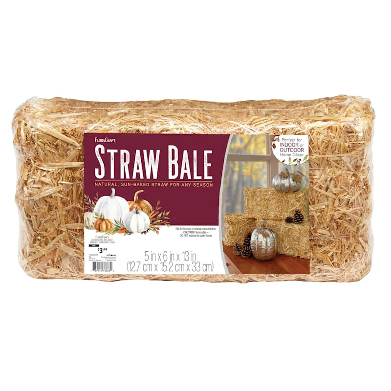 Pumpkin Porch Indoor & Outdoor Straw Bale, 5x6x13 | At Home