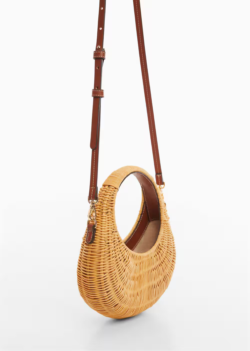 Rattan bag with double handle  -  Women | Mango USA | MANGO (US)